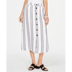 Alfani Striped Button-Front Skirt Grosgrain Stripe 2